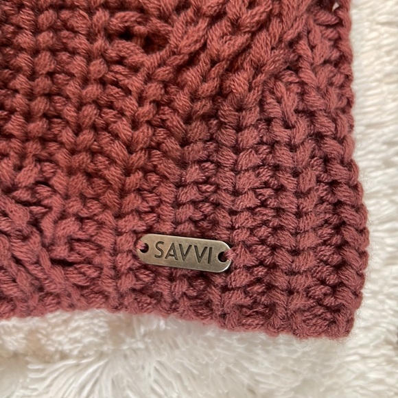 Savvi - Jessie - Women’s sweater, cable knit, burgundy, size medium. - Picture 4 of 11